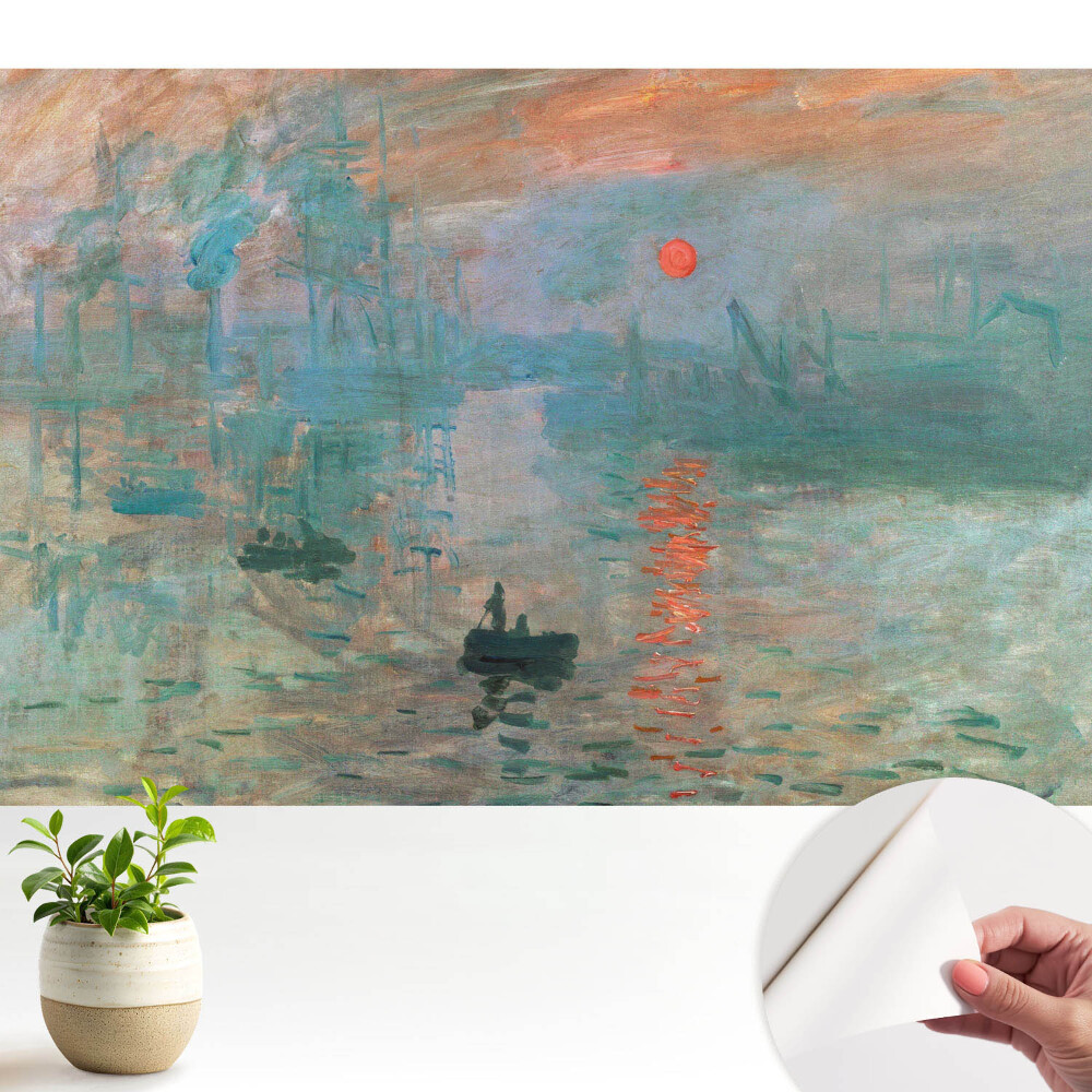 Port impresionist la apus, tablou decorative în stil impresionist