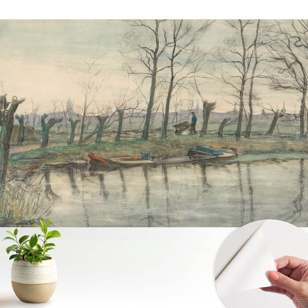 Peisaj cu un râu și o alee de copaci