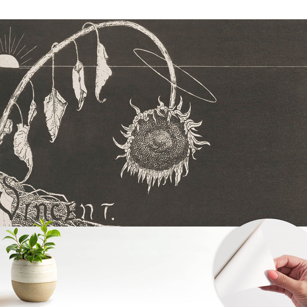 Floarea-soarelui ofilită, nostalgică, vintage