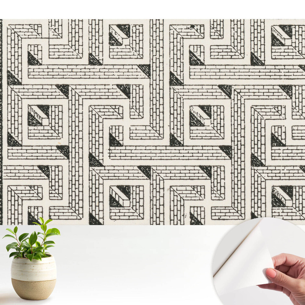 Compoziție geometrică a cărămizilor într-un labirint