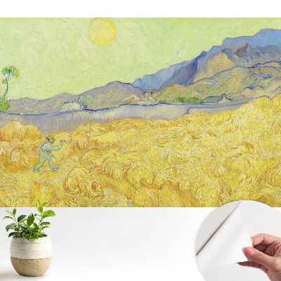 Câmp de grâu galben cu peisaj