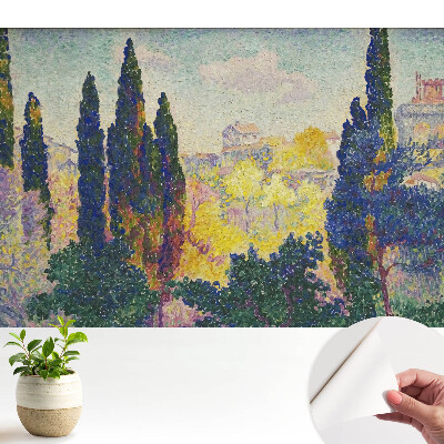 Copaci colorați în stil impresionist