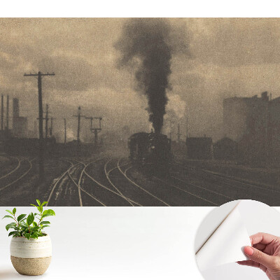 Compoziție industrială cu tren și fabrici