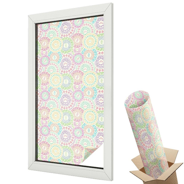 Autocolant geam termopan Mandale colorate