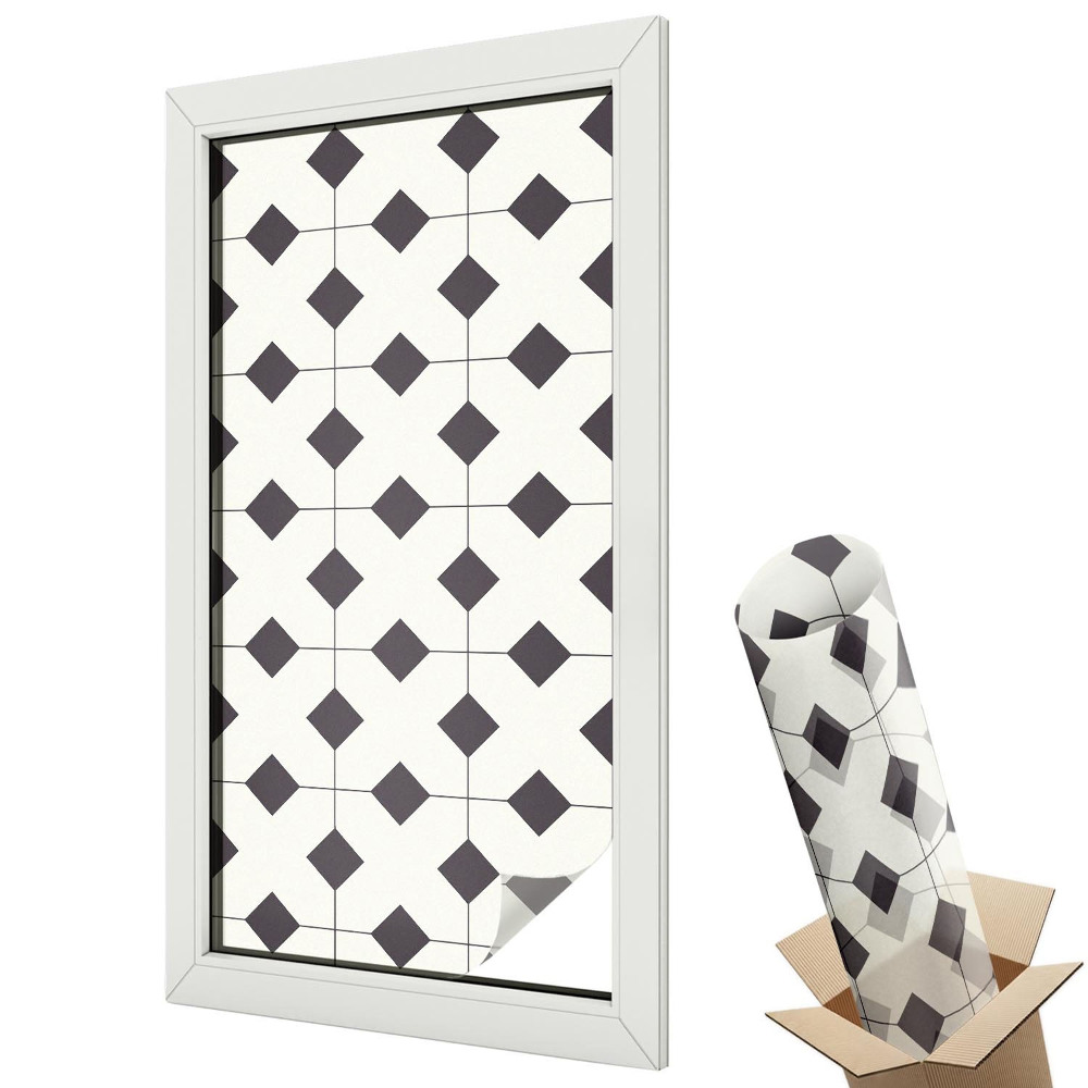 Folie geamuri protecție solară Diamante albe și negre