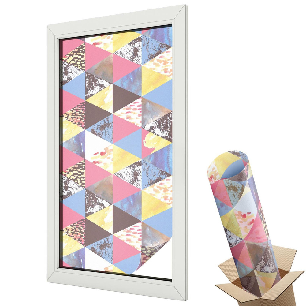 Autocolant geam termopan Triunghiuri colorate