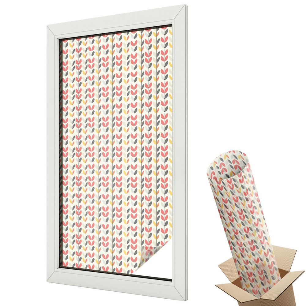 Folie pentru geam Frunze retro