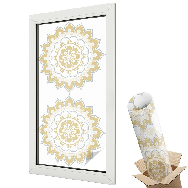 Folie geamuri protecție solară Mandala florală