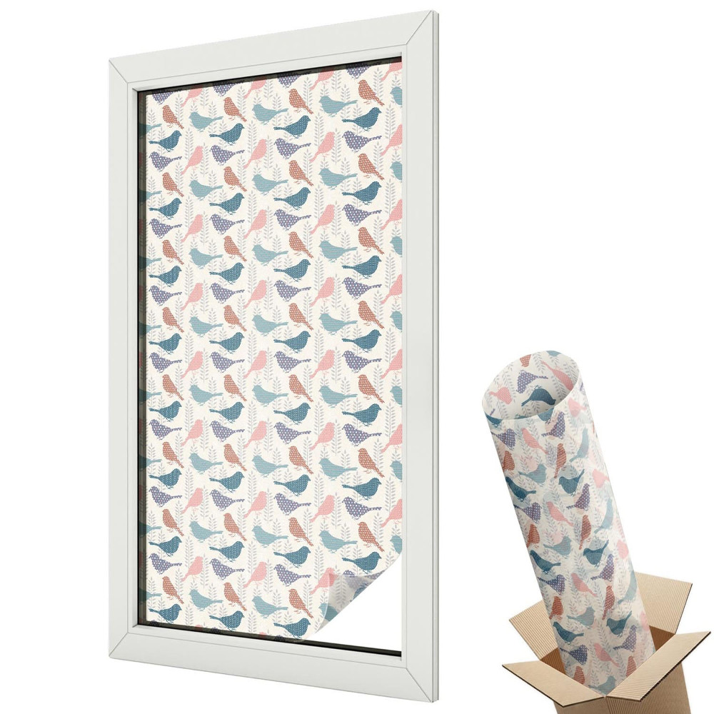 Folie pentru geamuri Păsări pastelate