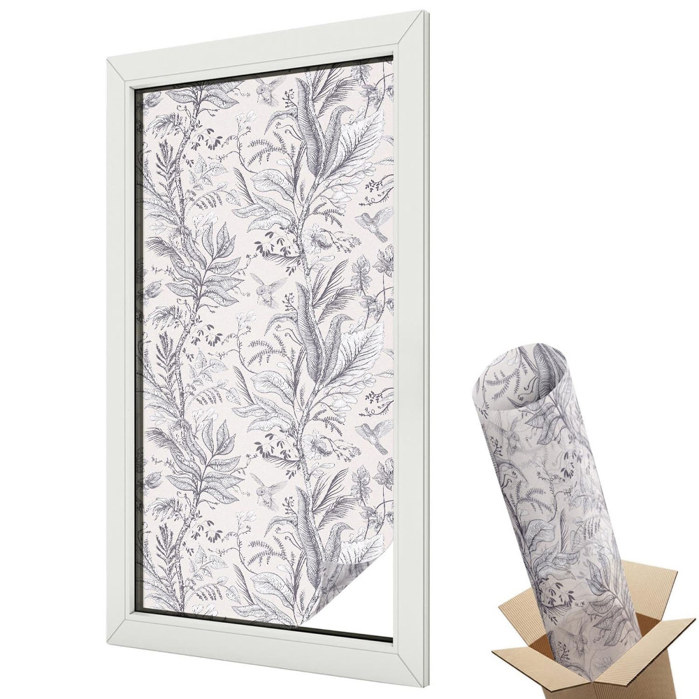 Folie geam protecție solară Frunze și fluturi