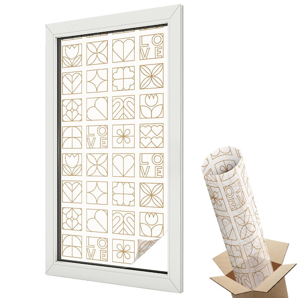 Folie pentru geamuri Iubire geometrică