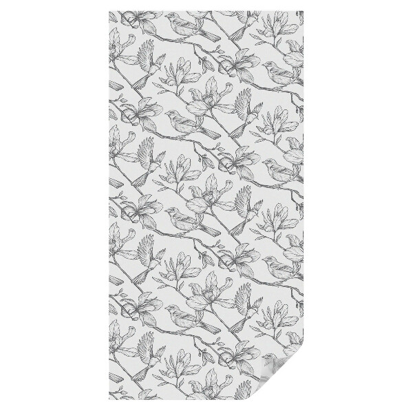 Folie pentru geam Păsări și flori