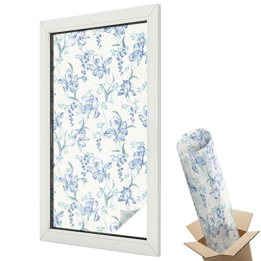 Folie geam protecție solară Flori albastre