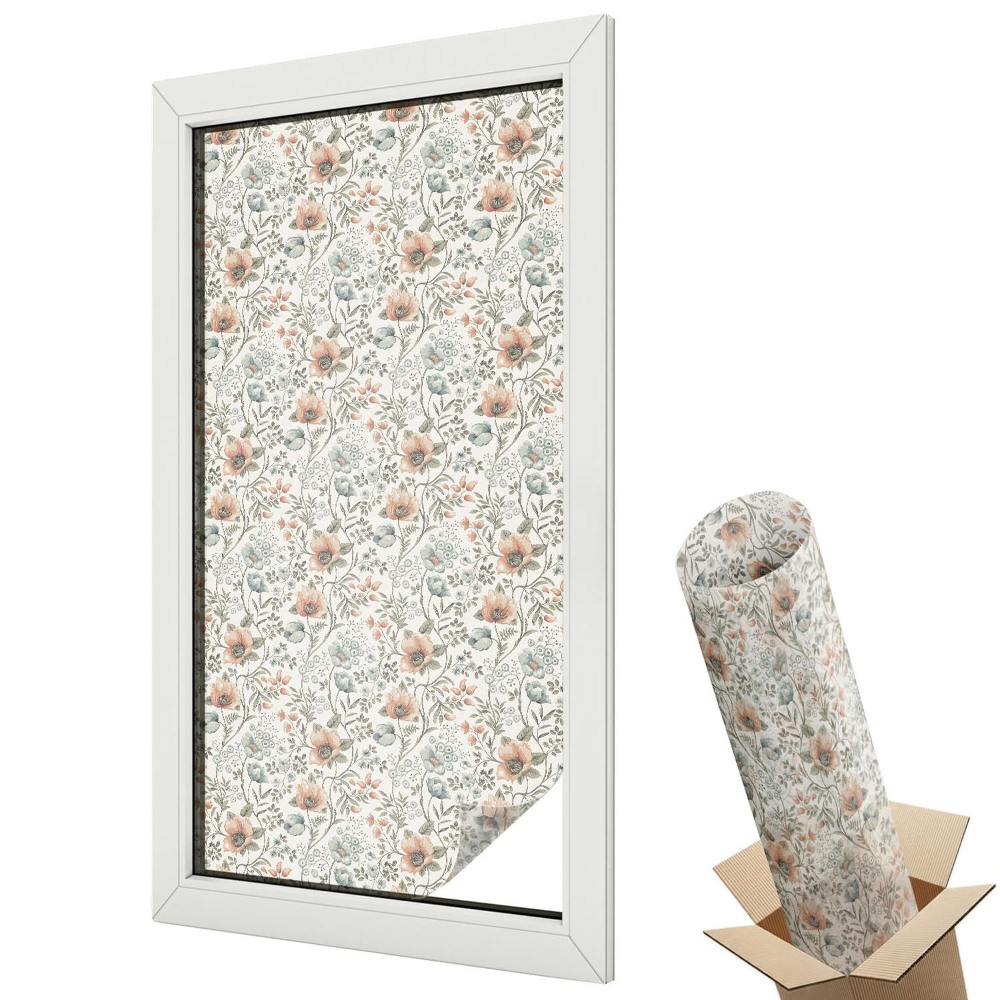 Folie geamuri protecție solară Model floral