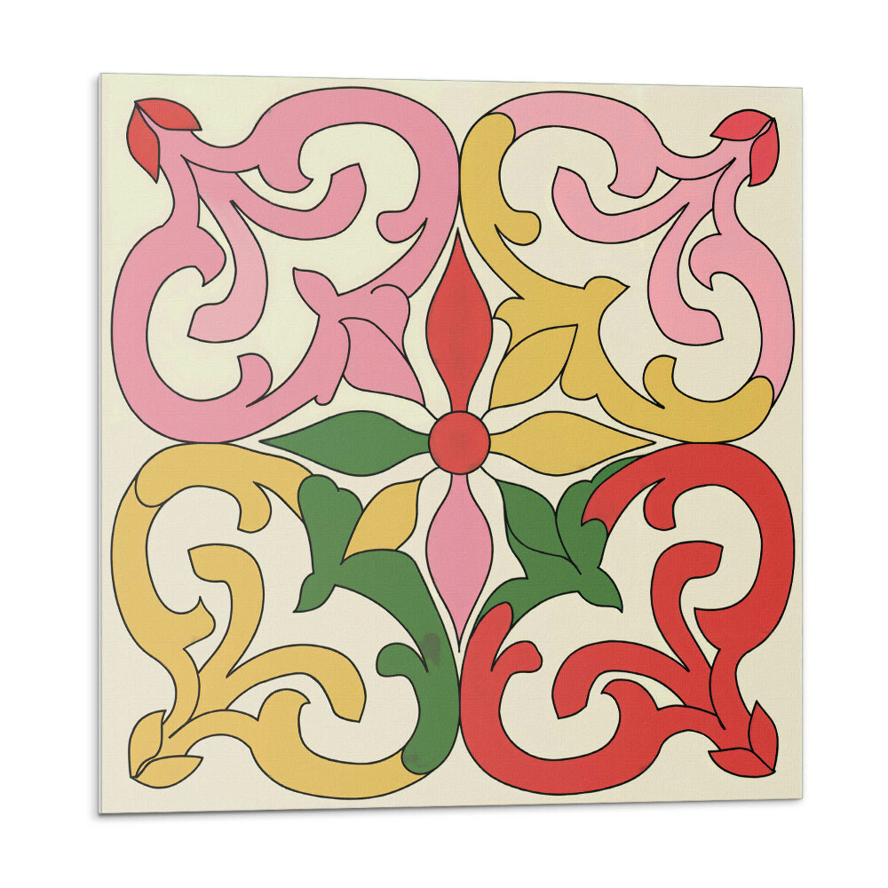 Plăci de vinil Model floral cu ornamente