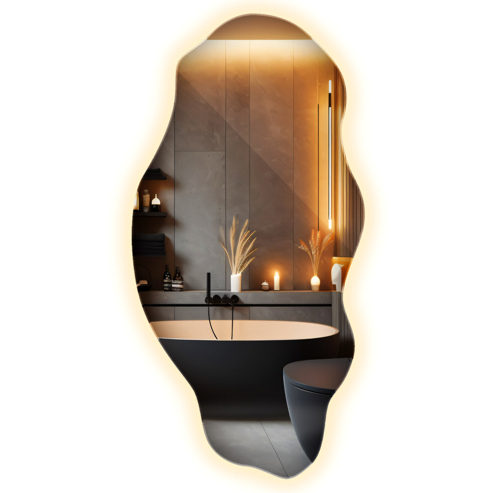 Oglinda forma neregulata led fără ramă