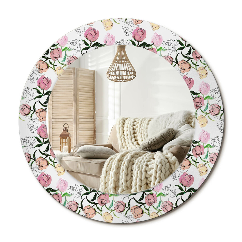 Oglinda perete decorativa rotunda Muguri de bujor