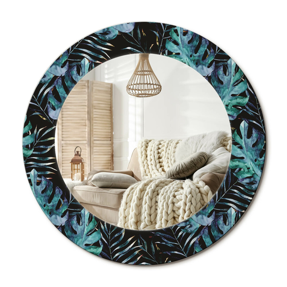 Oglinda rotunda imprimata Frunze exotice