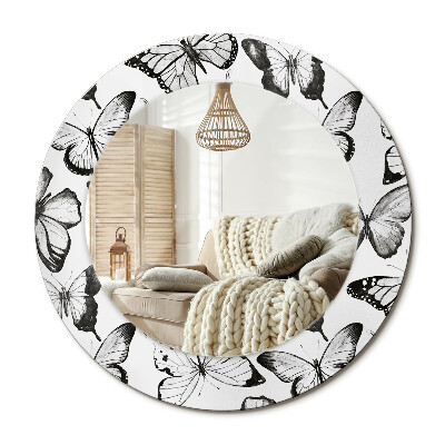 Decor oglinda rotunda Fluturi