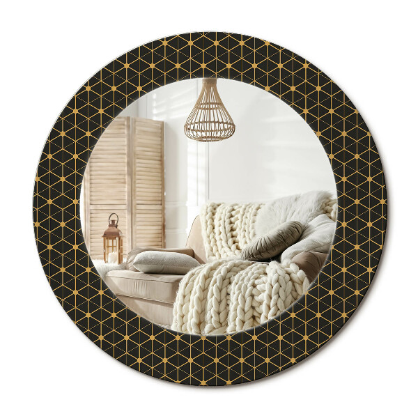 Decor oglinda rotunda Geometrie hexagonală