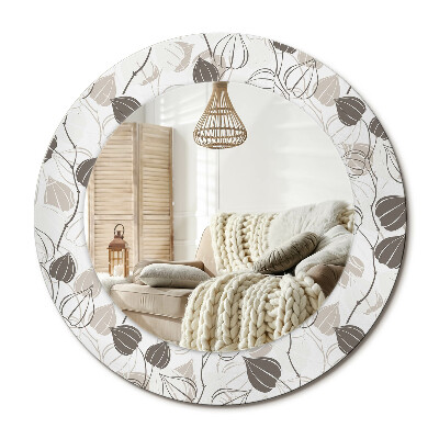 Decor oglinda rotunda Flori abstracte