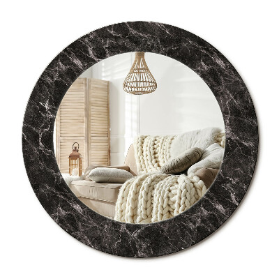 Oglinda rotunda cu rama imprimata Marmură neagră