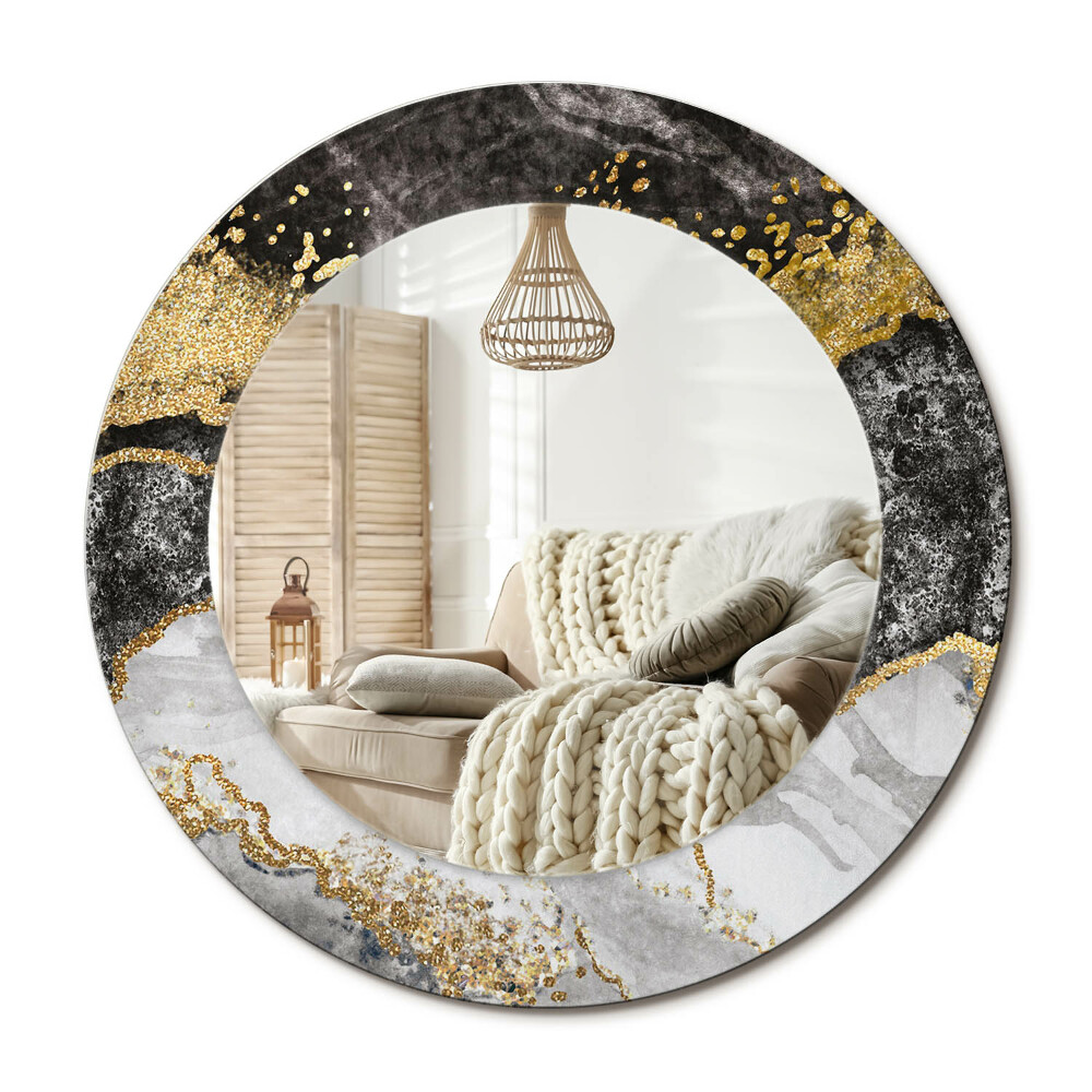 Oglinda perete decorativa rotunda Mansardă din marmură