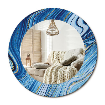 Decor oglinda rotunda Râul de marmură