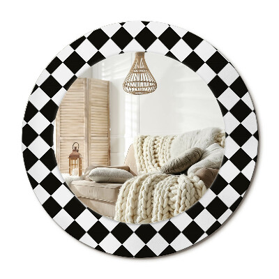 Oglinda rotunda cu rama imprimata Masă de șah