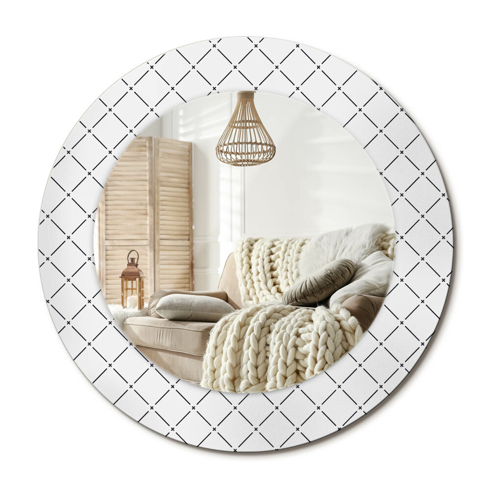 Decor oglinda rotunda Linii transversale