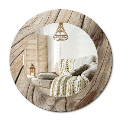 Oglinda perete decorativa rotunda Lemn crăpat
