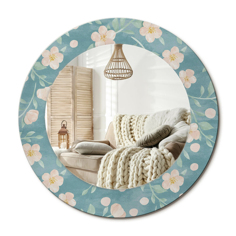 Decor oglinda rotunda Model floral