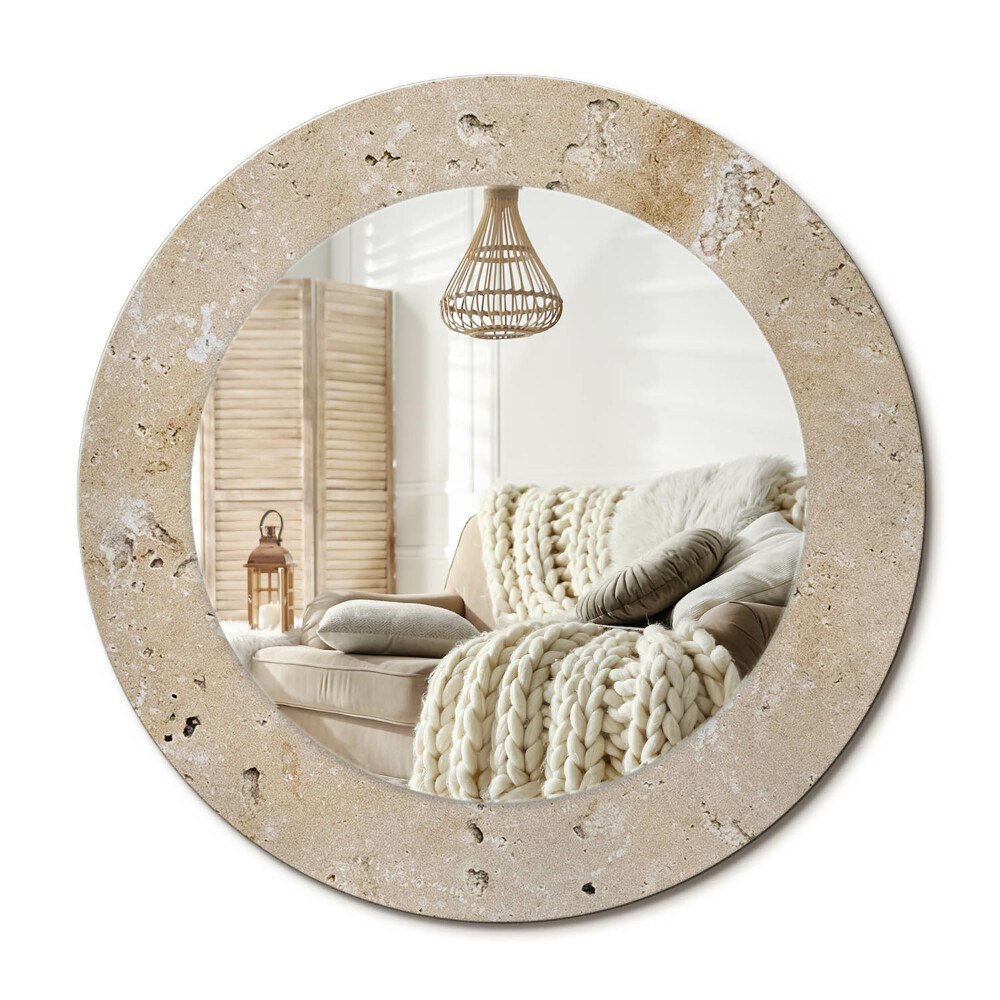 Decor oglinda rotunda Imitație de piatră