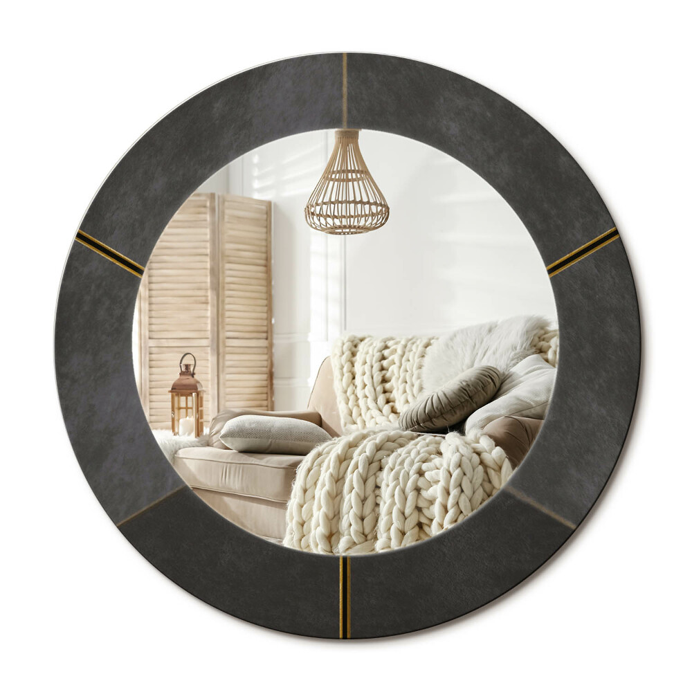 Oglinda perete decorativa rotunda Triunghiuri gri