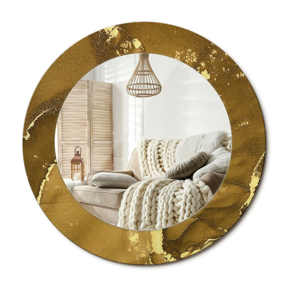 Decor oglinda rotunda Vârtejuri metalice