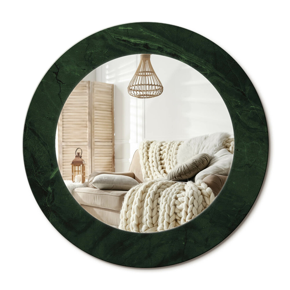 Oglinda perete decorativa rotunda Marmură verde