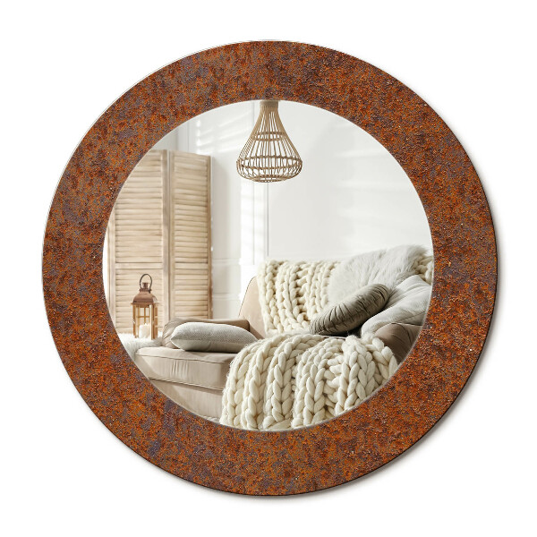 Decor oglinda rotunda Metal ruginit