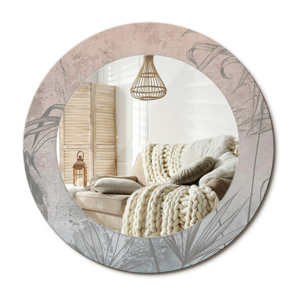 Decor oglinda rotunda Flori tropicale