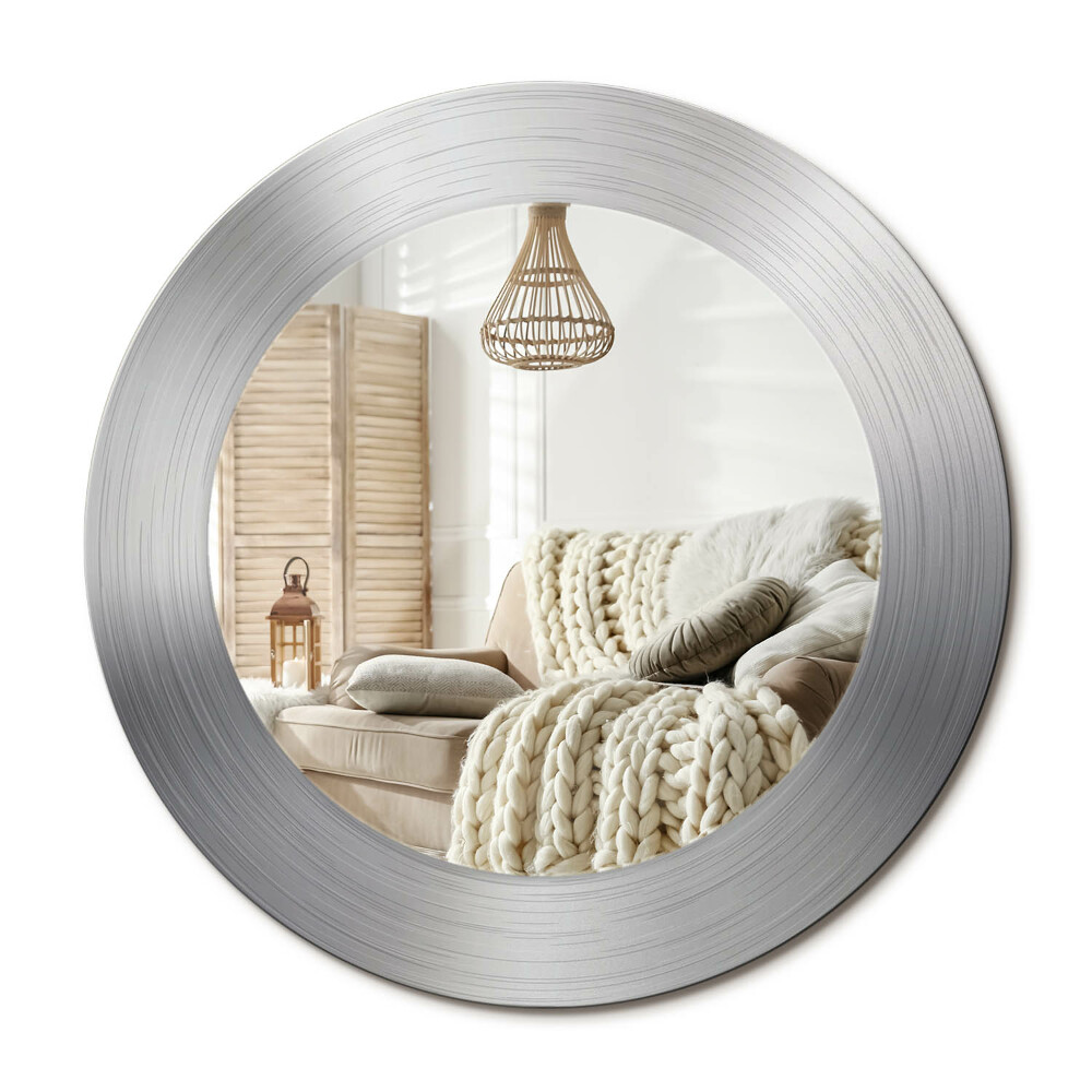 Oglinda rotunda cu rama imprimata Imitație de metal