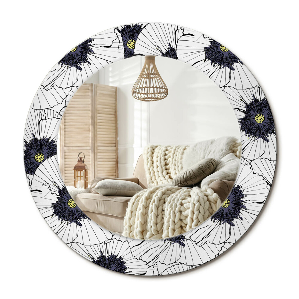 Oglinda perete decorativa rotunda Aranjament floral