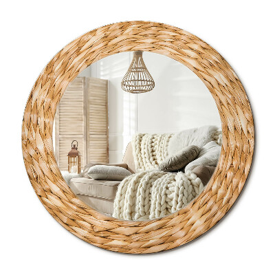 Oglinda rotunda cu rama imprimata Model de răchită