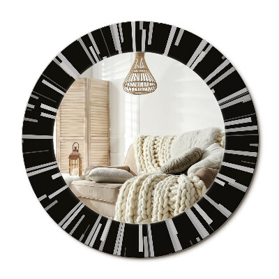 Oglinda rotunda cu rama imprimata Compoziție radiantă