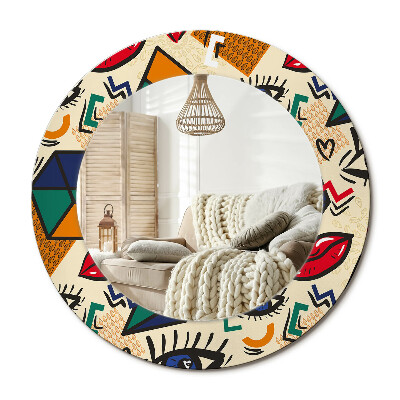 Oglinda rotunda imprimata Stilul pop art