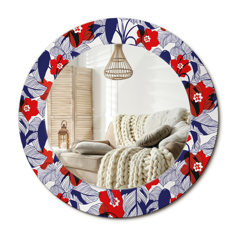 Oglinda perete decorativa rotunda Filodendroni