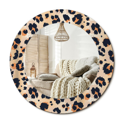 Oglinda rotunda cu rama imprimata Model pătat