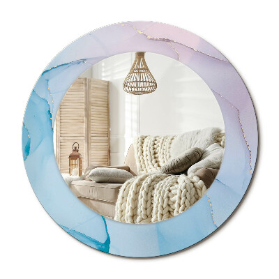 Decor oglinda rotunda Stil de marmură