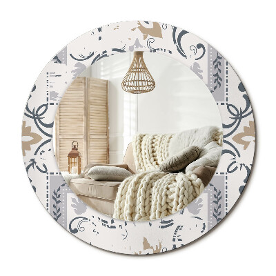 Oglinda perete decorativa rotunda Plăci retro