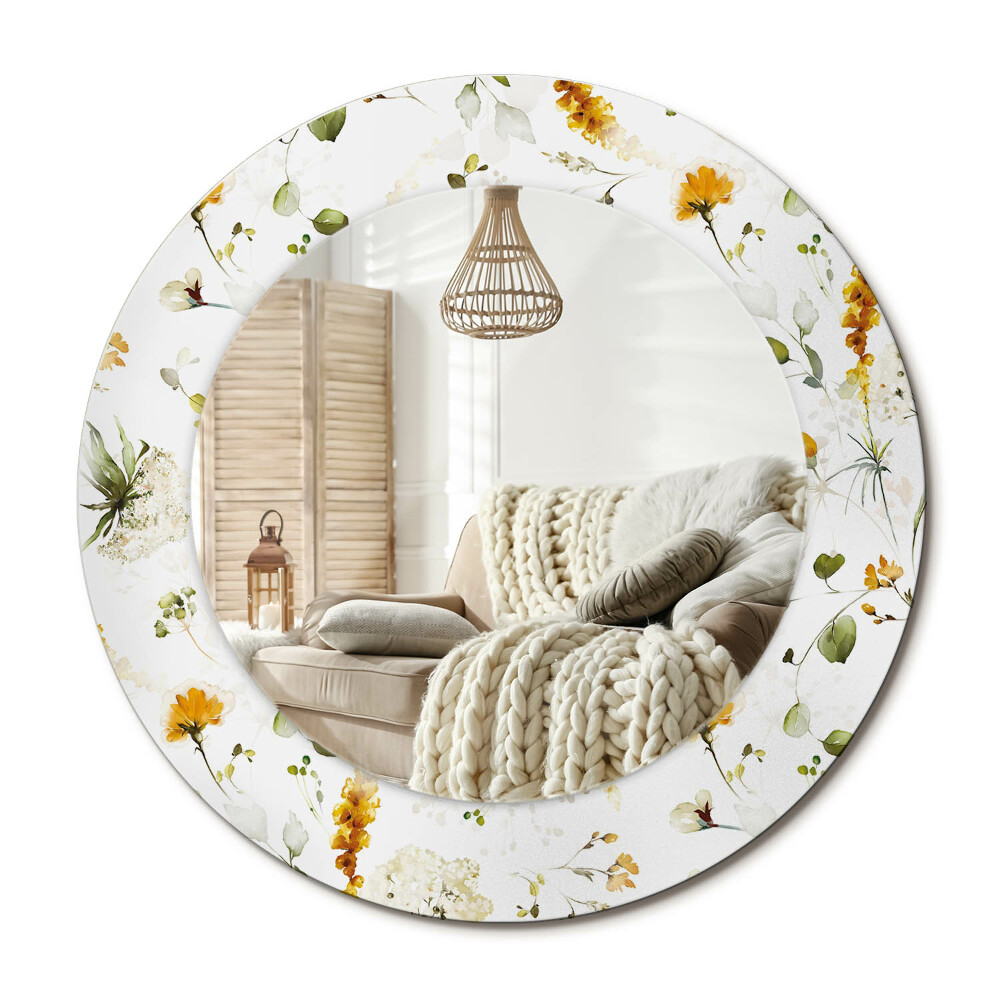 Oglinda perete decorativa rotunda Flori sălbatice