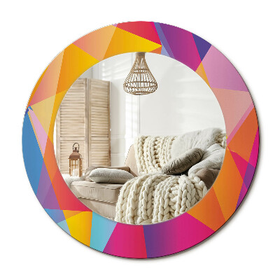 Oglinda perete decorativa rotunda Compoziție geometrică