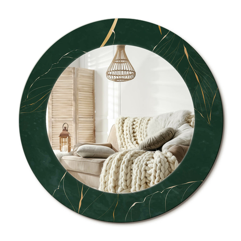 Oglinda perete decorativa rotunda Conturul frunzei